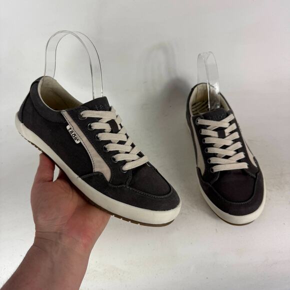 Taos Shooting Star Sneakers Womens 7 Gray White Canvas Low Top Casual Shoes - Picture 1 of 10